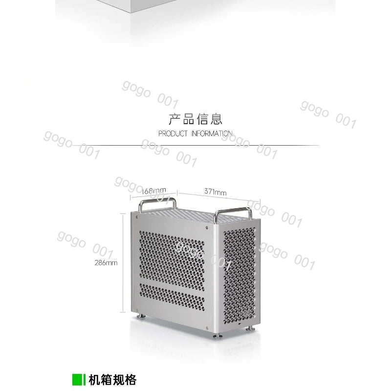 "B2Pro Aluminum MATX Case - Compact ATX/SFX Chassis with Top Handle, Minimalist Design Supports 240mm Radiator"