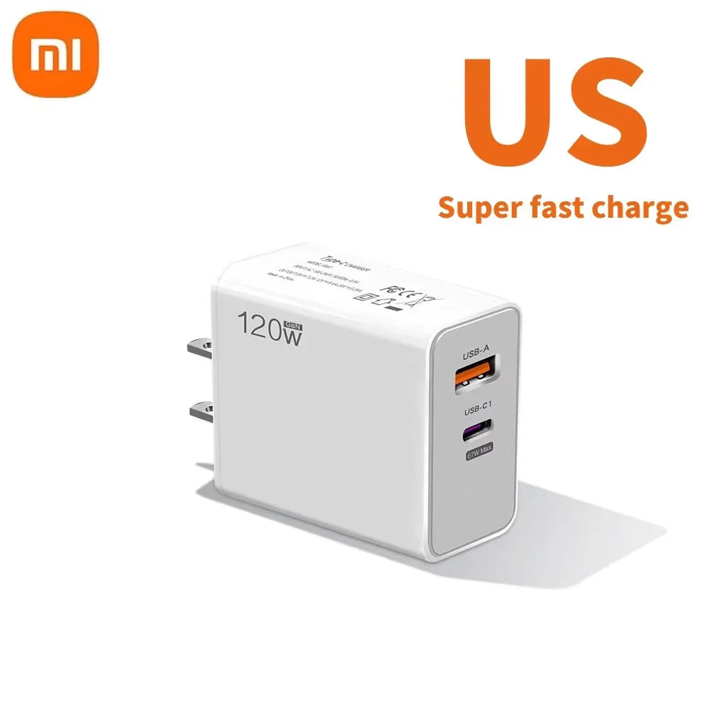 Xiaomi 120W Charger Turbo Fast Charging EU US UK Wall Hypercharge Adapter USB 6A Type C Cable For Xiaomi 13 12 11 Ultra Redmi