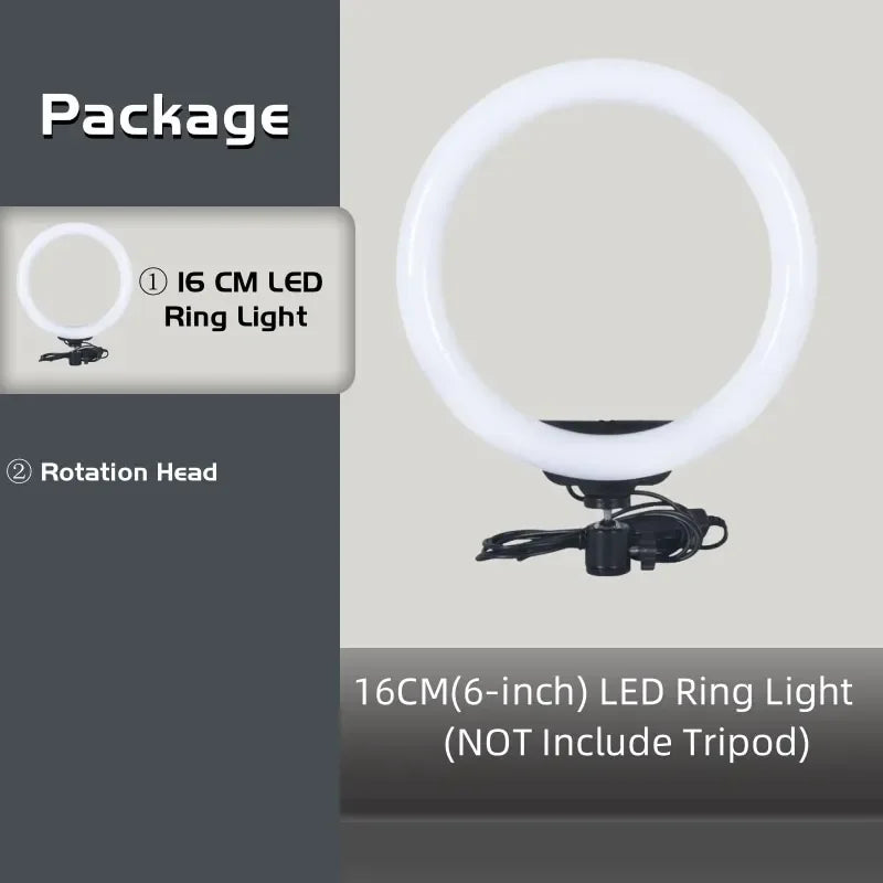16cm/26cm/30cm LED Ring Light With Tripod Stand For Phone Video