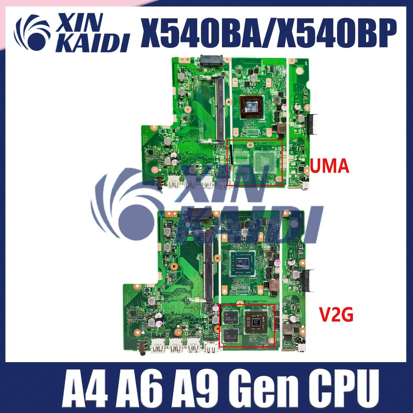 X540BP Notebook Mainboard For ASUS X540B A540 X540BA Laptop Motherboard With AMD A6-9225 A9-9425 CPU 100% test OK