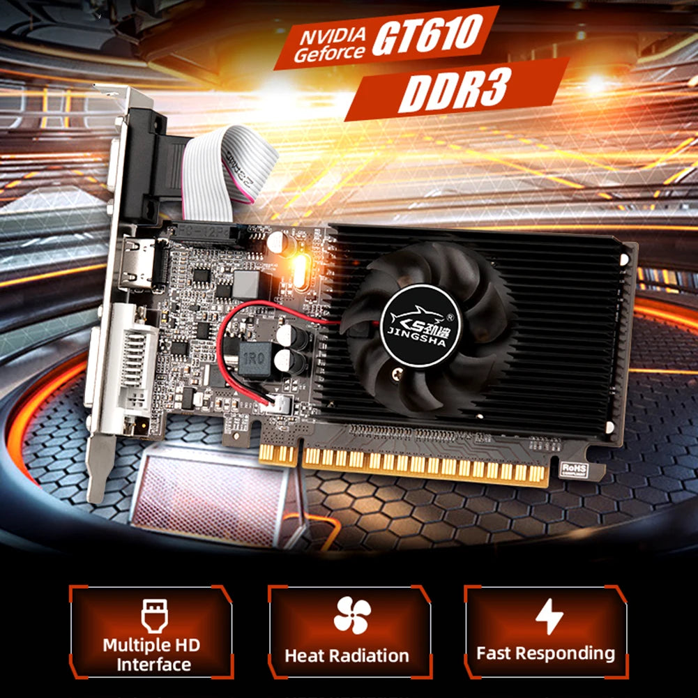 GT730 4GB DDR3 128Bit Graphics Card with HDMI VGA DVI Port PCI-E2.0 16X Computer Graphics Video Card GT730 GT610 for Office/Home