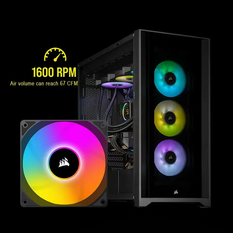 CORSAIR AC120 ARGB, 120MM LED Cooling FAN Single Pack BLACK/WHITE