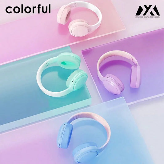 DR88-Gradient color headset Recharge wireless over-earheadphoneMusic gaming calls online classes earphone with long battery life