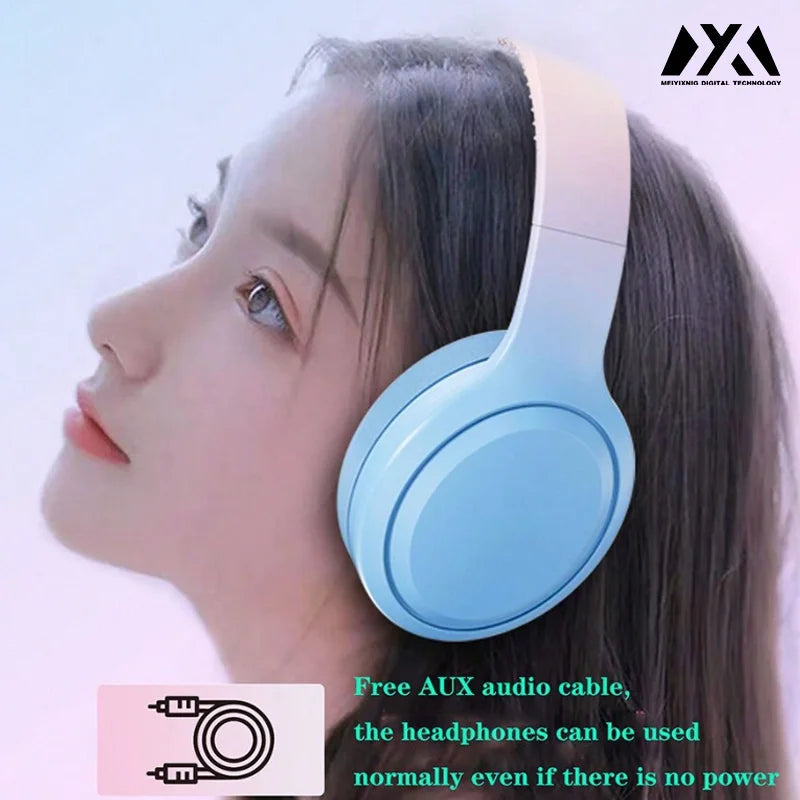 DR88-Gradient color headset Recharge wireless over-earheadphoneMusic gaming calls online classes earphone with long battery life
