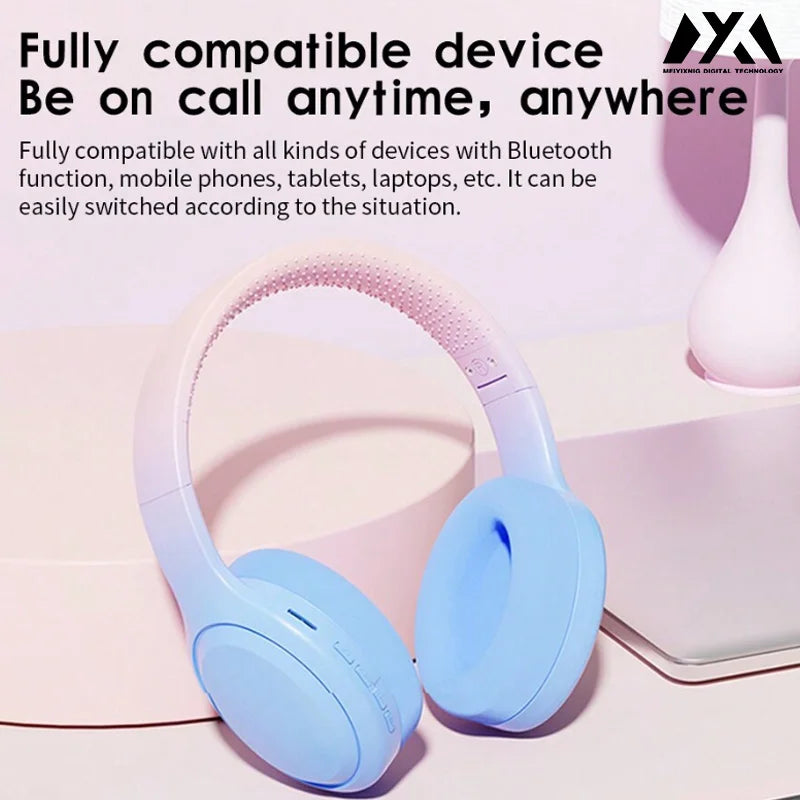 DR88-Gradient color headset Recharge wireless over-earheadphoneMusic gaming calls online classes earphone with long battery life