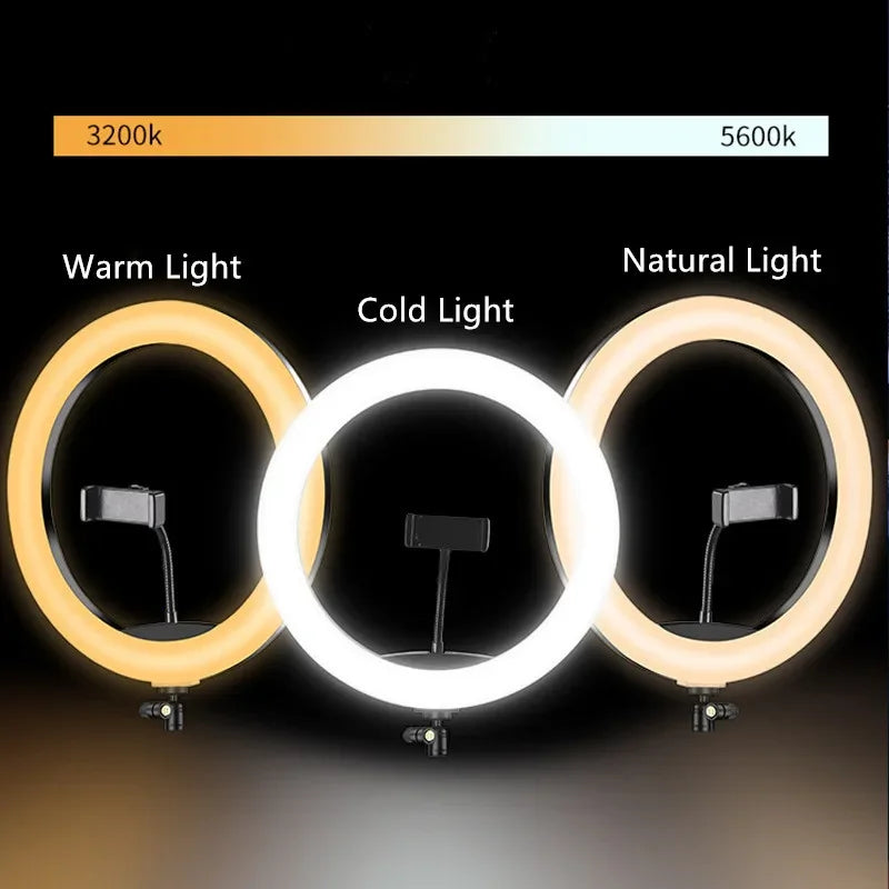 16cm/26cm/30cm LED Ring Light With Tripod Stand For Phone Video