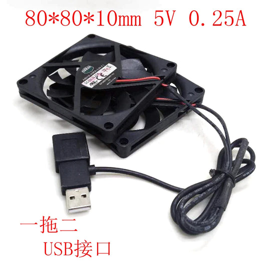 Cooler Master 8010 80MM USB Cooling Fan 8cm 80*80*10mm  Fan 5V 0.25A Super Silent  Fan With USB Connector