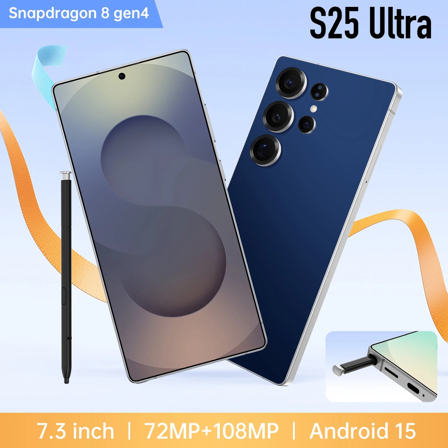 TAYA Oem S25 Ultra Mobile Phone Dual SIM Face Recognition Android Smart Phone S25 Ultra 5G 16GB and 1TB