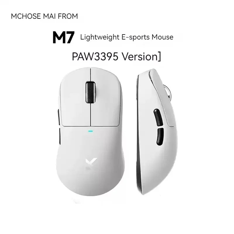 Mchose M7 Wireless E-Sports Mouse Tri Mode Bluetooth 2.4GHz Paw3395/3950 Lightweight Low Latency Customized Gaming Laptop Gift