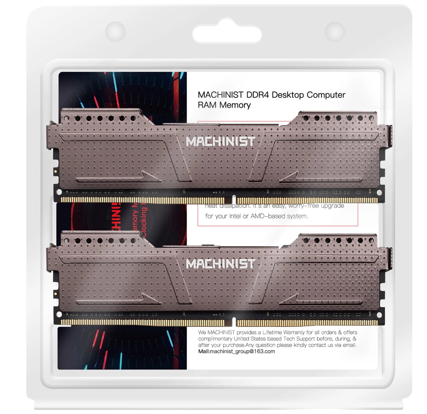 MACHINIST RAM DDR4 8GB 16GB Memory 2666MHz 3200MHz Desktop Dimm High Compatible silver heat vest