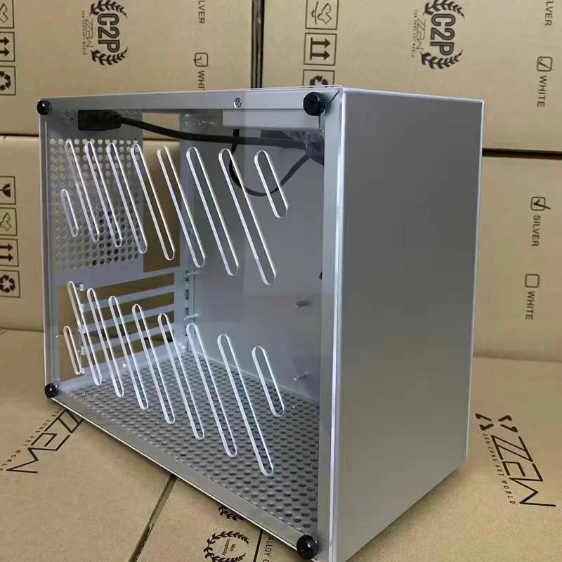 ZZAW C2 Mini Itx Aluminum Alloy  Computer Pc Case  MATX Motherboard ATX Power Desktop  Portable  Chasseis DIY