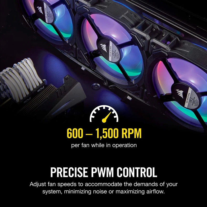 Corsair Original Fans LL120 RGB Single 120mm Dual Light Loop RGB LED PWM Fan for Desktop
