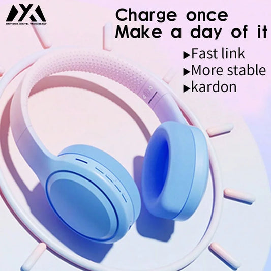 DR88-Gradient color headset Recharge wireless over-earheadphoneMusic gaming calls online classes earphone with long battery life