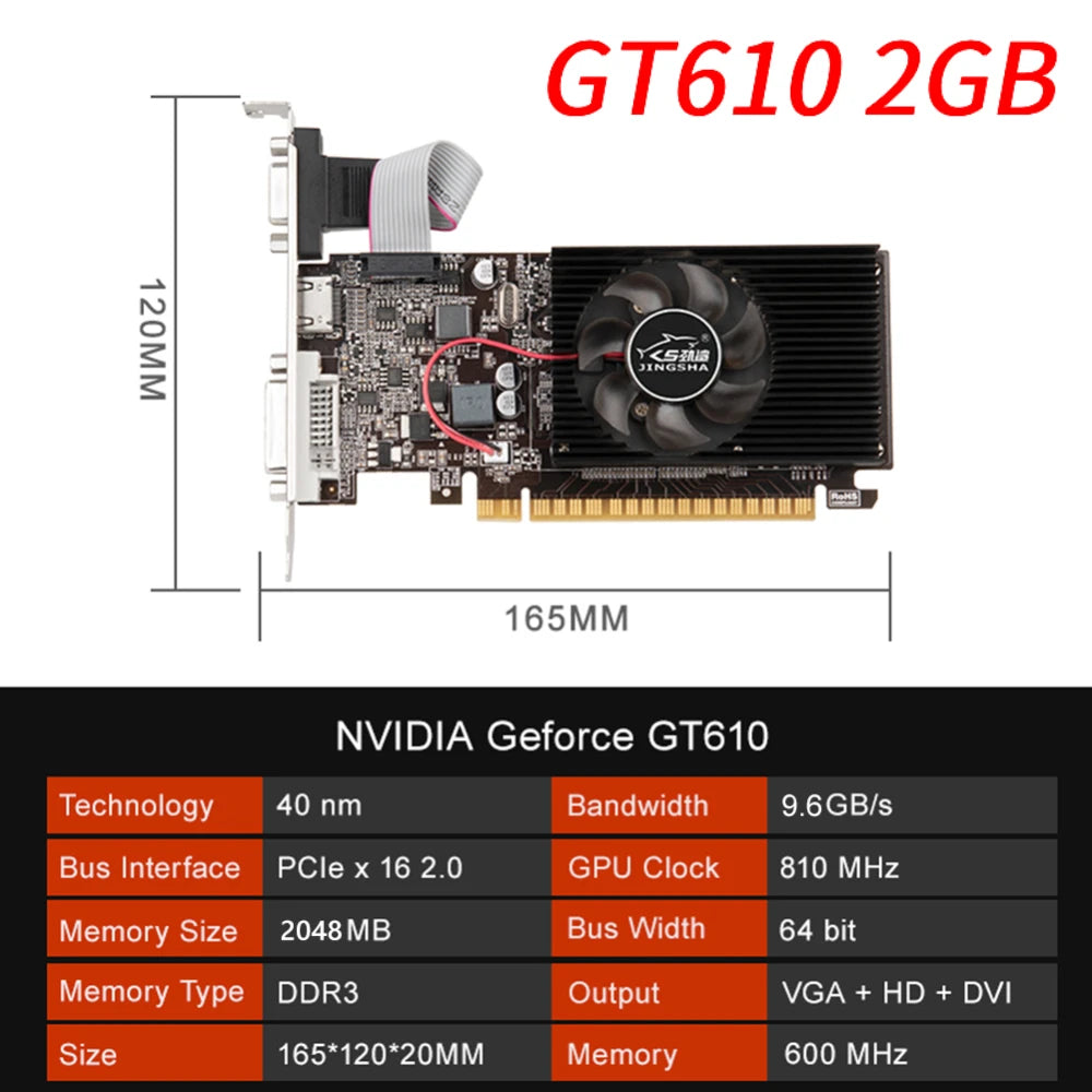 GT730 4GB DDR3 128Bit Graphics Card with HDMI VGA DVI Port PCI-E2.0 16X Computer Graphics Video Card GT730 GT610 for Office/Home