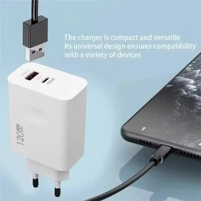 Xiaomi 120W Charger Turbo Fast Charging EU US UK Wall Hypercharge Adapter USB 6A Type C Cable For Xiaomi 13 12 11 Ultra Redmi