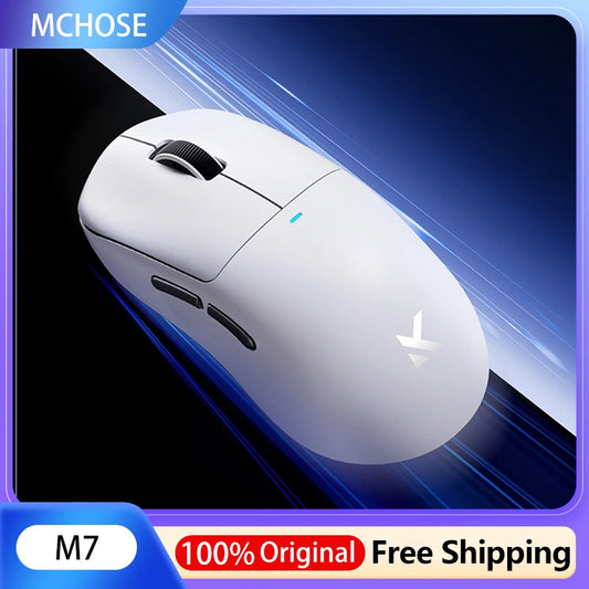 Mchose M7 Wireless E-Sports Mouse Tri Mode Bluetooth 2.4GHz Paw3395/3950 Lightweight Low Latency Customized Gaming Laptop Gift