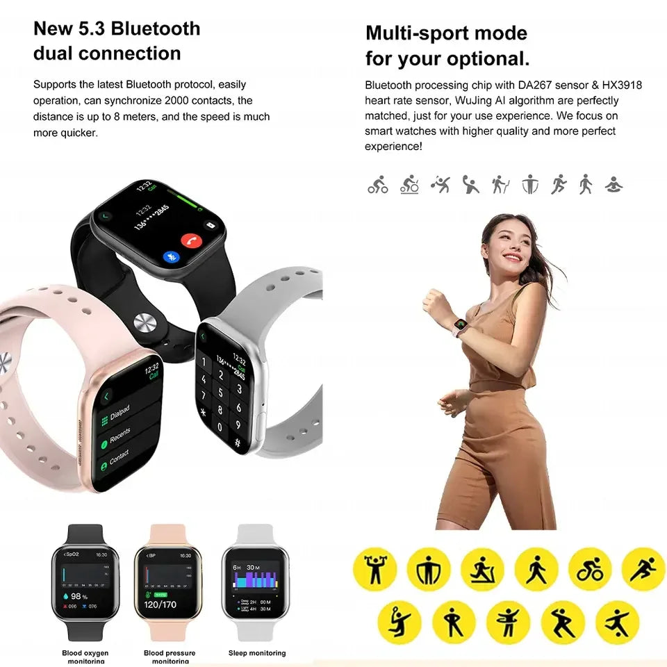 2025 New Men's Smart Watch Android IOS Mobile Bluetooth Call Blood Oxygen Monitoring Smart Watch Women Can Give Gifts