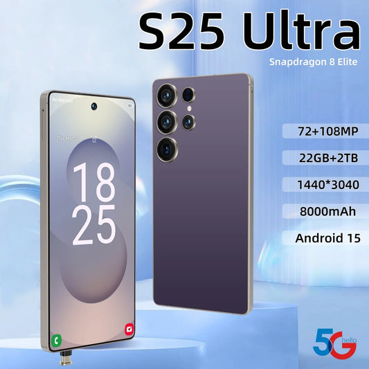 Original S25 Ultra Smartphone 4G/5G Android 15 6.9 inch 8000mAh Snapdragon 8 Elite 12core 108MP Camera Dual SIM unlock phone
