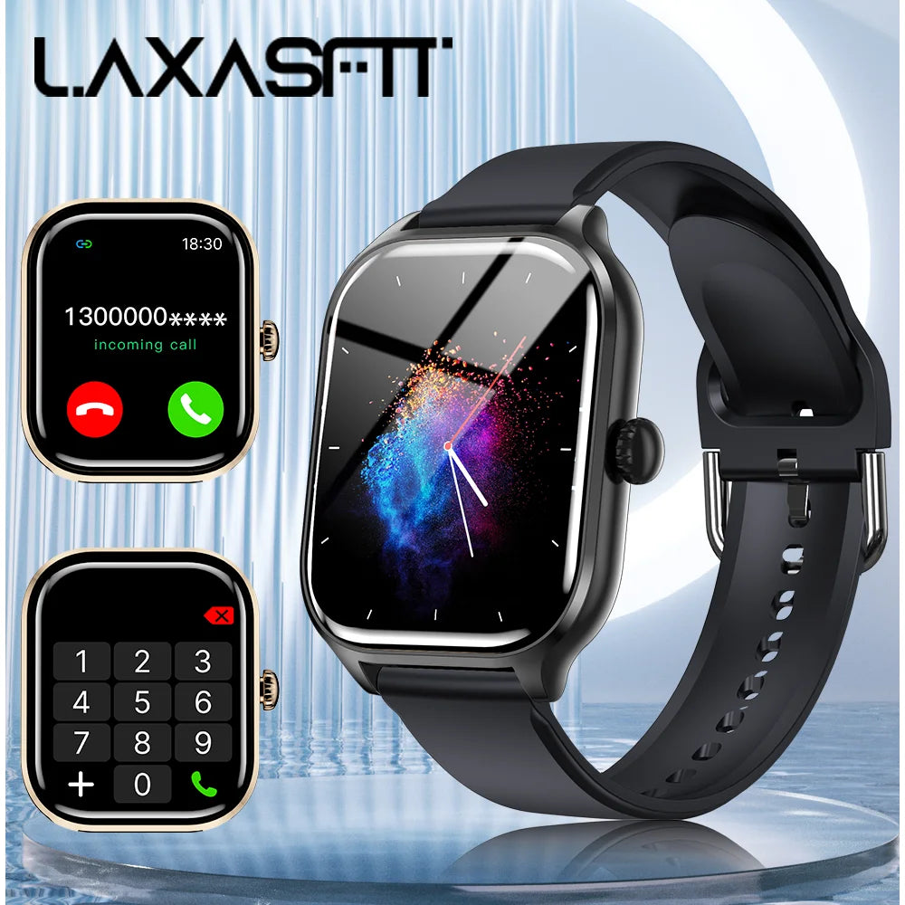 LAXASFIT 2025 New Smart Watch Bluetooth Call Message Reminder 24 Hour Health Monitoring Smart Watch Gift for Men and Women