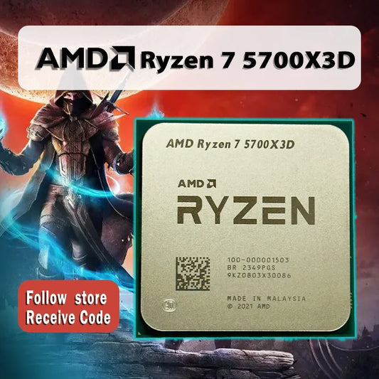 CPU NEW AMD Ryzen 7 5700X3D R7 5700X3D 3.0 GHz 8-Core 16-Thread CPU Processor 7NM L3=96M 100-000001503 Socket AM4 No Fan