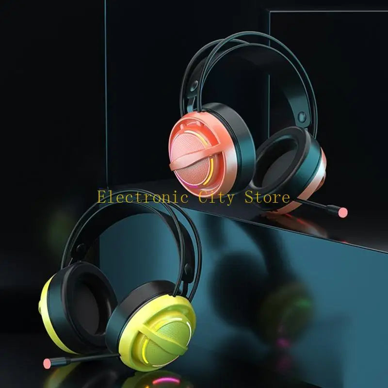 PSH-100 Gaming Headset With Microphone RGB Earphones 7.1 Surround Sound HU8D