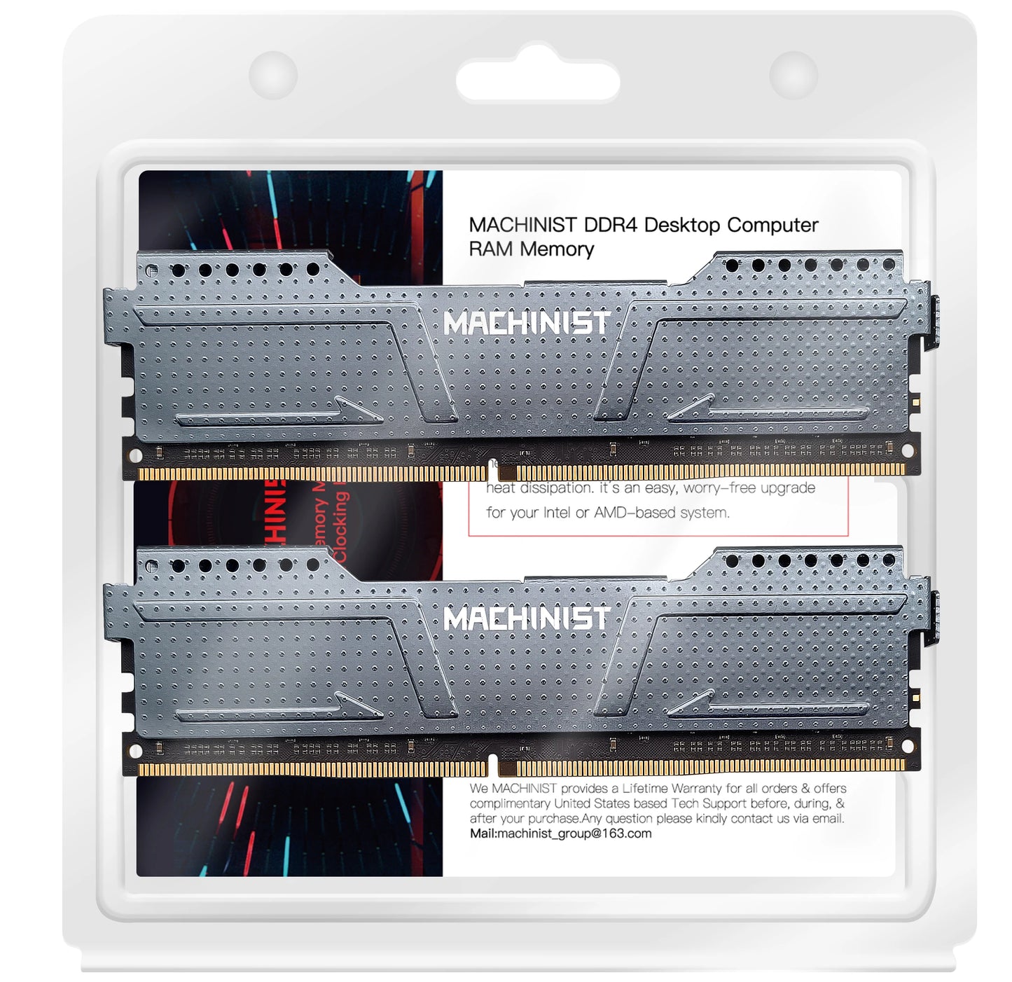MACHINIST RAM DDR4 8GB 16GB Memory 2666MHz 3200MHz Desktop Dimm High Compatible silver heat vest