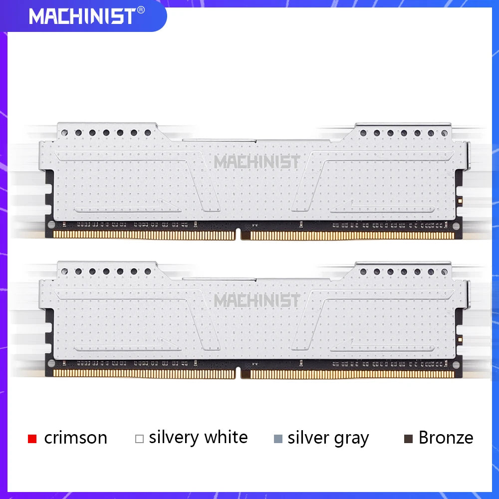 MACHINIST RAM DDR4 8GB 16GB Memory 2666MHz 3200MHz Desktop Dimm High Compatible silver heat vest