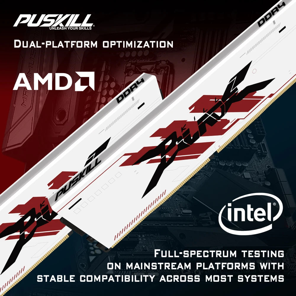 PUSKILL DDR4 DDR3 Memoria Ram 32GB 16GB 8GB 1.2V 3200MHz 2666MHz 1600MHz 1.5V Desktop Cooling Vest Memory