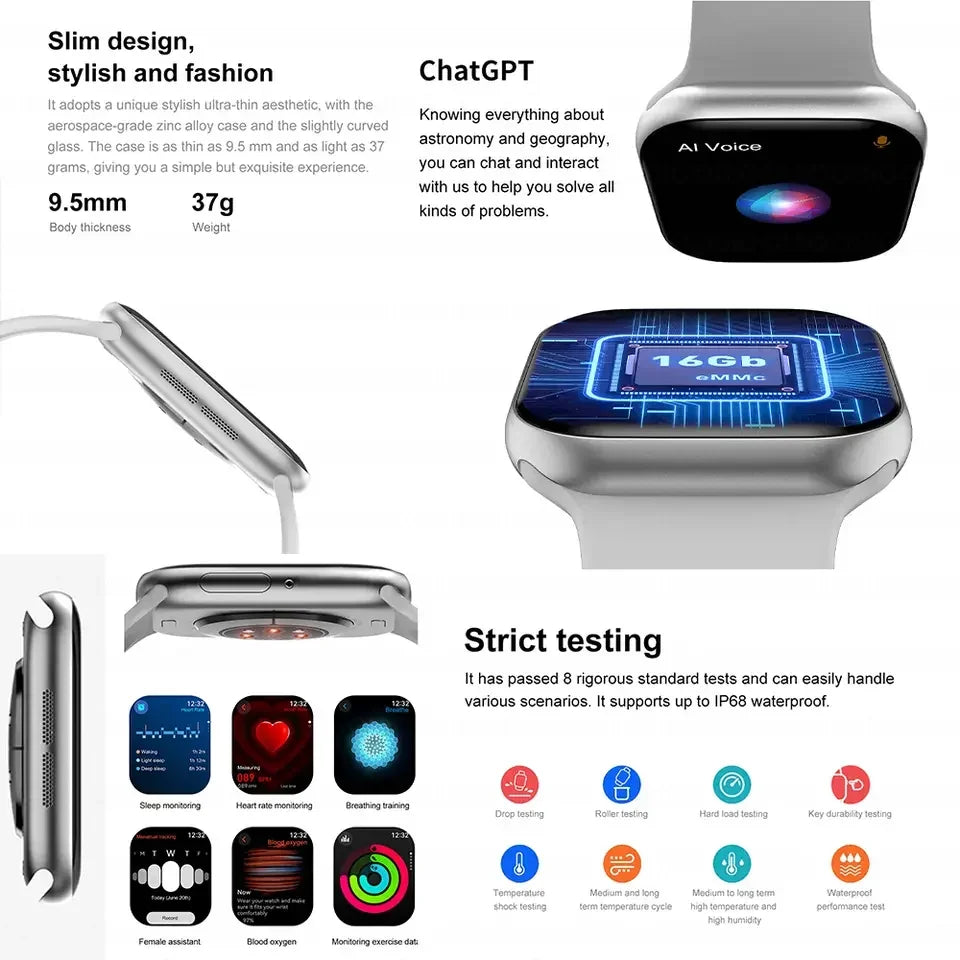 2025 New Men's Smart Watch Android IOS Mobile Bluetooth Call Blood Oxygen Monitoring Smart Watch Women Can Give Gifts