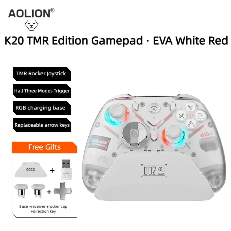 Aolion K10 RGB Wireless Gaming Controller With Charging Dock Gamepad Hall Effect Joystick Trigger For Nintend Switch 2/PC/Phone
