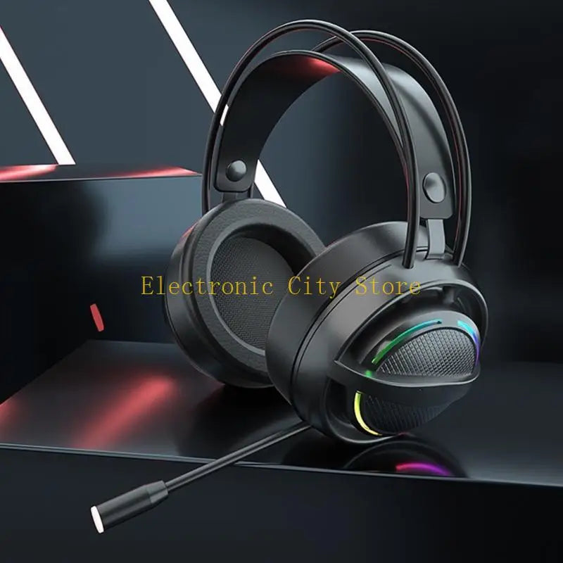PSH-100 Gaming Headset With Microphone RGB Earphones 7.1 Surround Sound HU8D