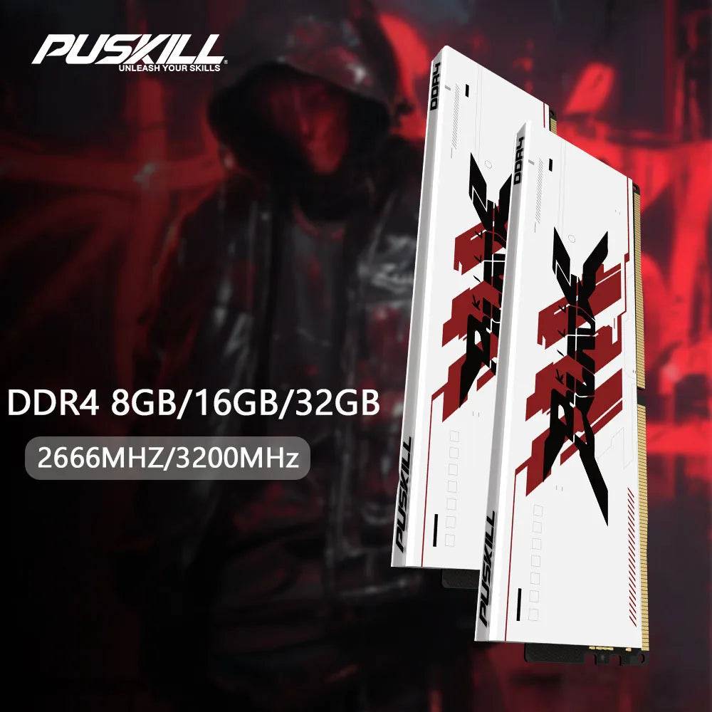 PUSKILL DDR4 DDR3 Memoria Ram 32GB 16GB 8GB 1.2V 3200MHz 2666MHz 1600MHz 1.5V Desktop Cooling Vest Memory