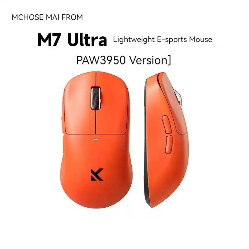 Mchose M7 Wireless E-Sports Mouse Tri Mode Bluetooth 2.4GHz Paw3395/3950 Lightweight Low Latency Customized Gaming Laptop Gift