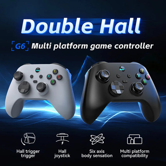 Wireless BT 5.3 Tri-Mode Gamepad Double Hall Joystick & 6-Axis Sensor for Switch Pro/PC/Android/iOS /Streaming Gaming