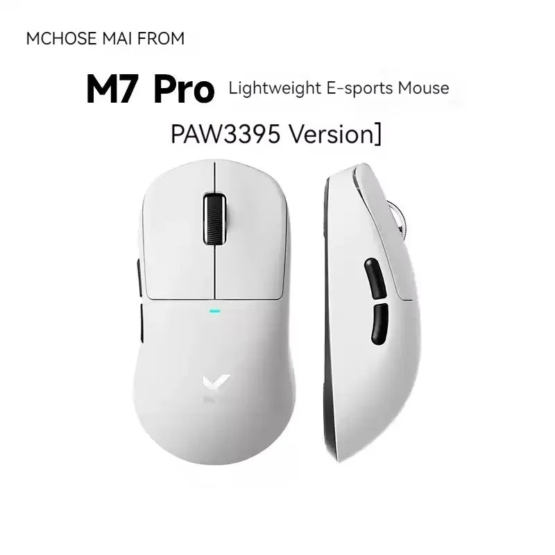 Mchose M7 Wireless E-Sports Mouse Tri Mode Bluetooth 2.4GHz Paw3395/3950 Lightweight Low Latency Customized Gaming Laptop Gift