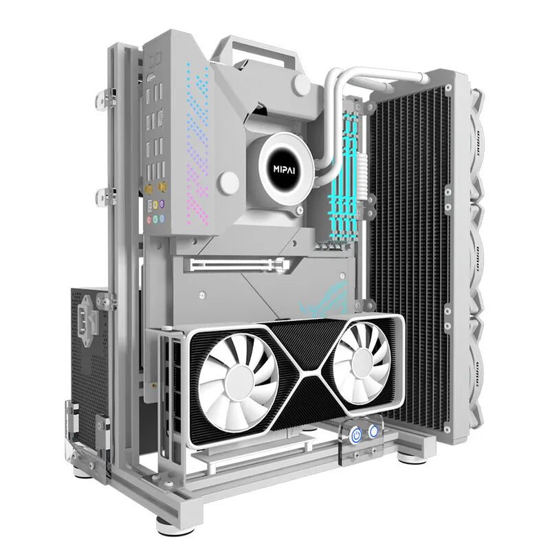 Open Bench pc case Table Customizable Aluminum Alloy Portable ITX MATX ATX Motherboard 240/360 Water Cooling PC Game Case