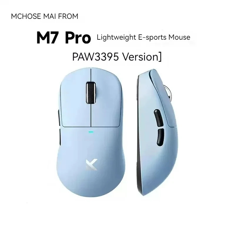 Mchose M7 Wireless E-Sports Mouse Tri Mode Bluetooth 2.4GHz Paw3395/3950 Lightweight Low Latency Customized Gaming Laptop Gift