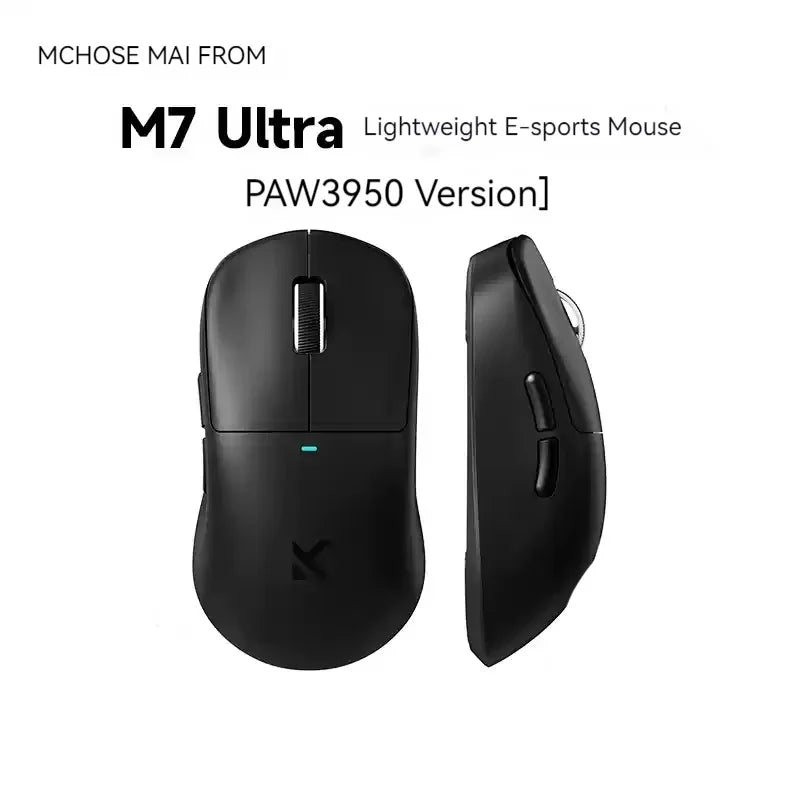 Mchose M7 Wireless E-Sports Mouse Tri Mode Bluetooth 2.4GHz Paw3395/3950 Lightweight Low Latency Customized Gaming Laptop Gift