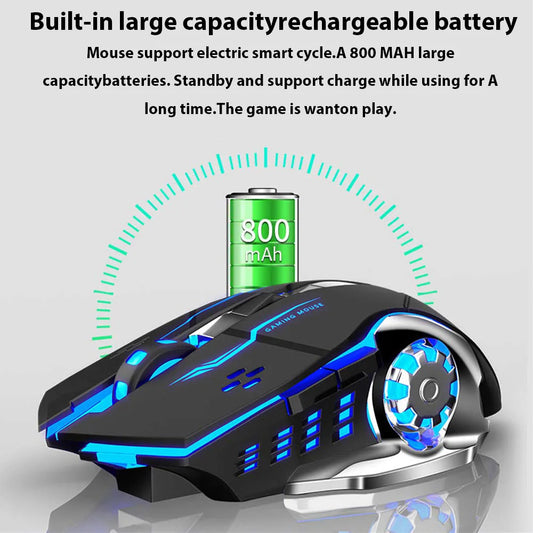 Wireless Mouse Gaming Computer Silent Rechargeable Bluetooth Mouse USB Mechanical E-Sports Backlight PC Gamer Mouse for Laptop