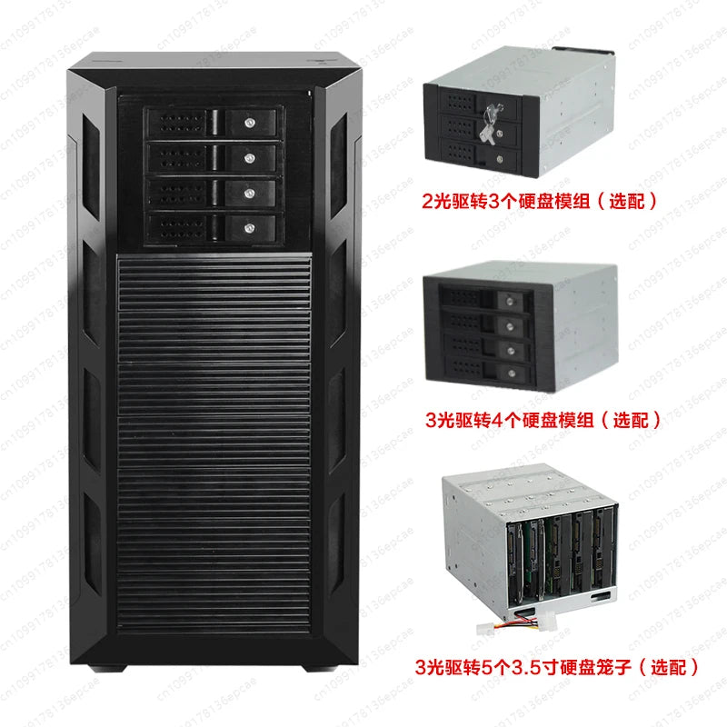 Tower server chassis eatx main board 10 optical drive recorder 14 disc hot swappable nas