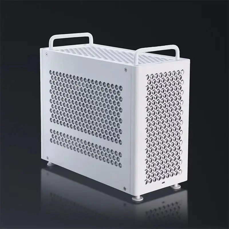 "B2Pro Aluminum MATX Case - Compact ATX/SFX Chassis with Top Handle, Minimalist Design Supports 240mm Radiator"
