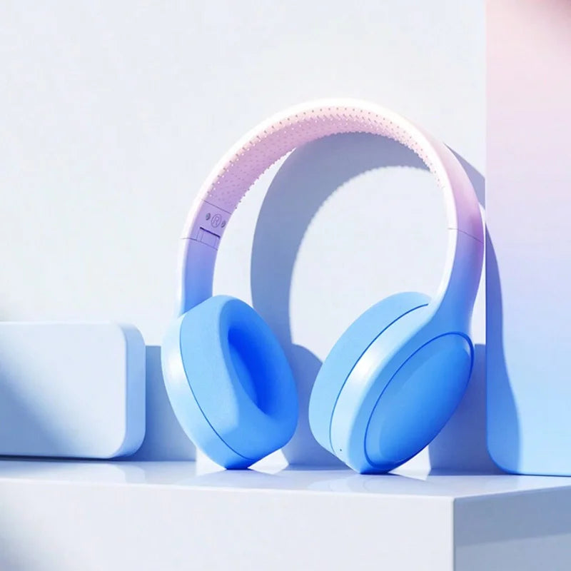 DR88-Gradient color headset Recharge wireless over-earheadphoneMusic gaming calls online classes earphone with long battery life