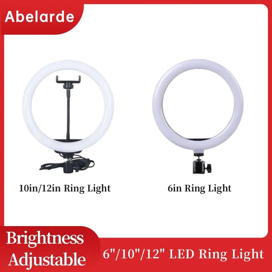 16cm/26cm/30cm LED Ring Light With Tripod Stand For Phone Video