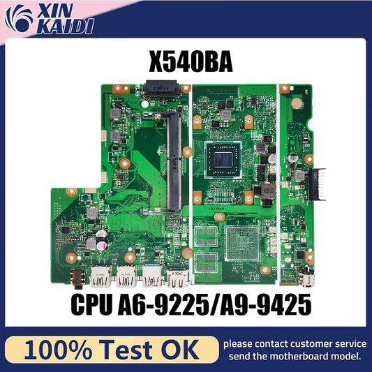 X540BP Notebook Mainboard For ASUS X540B A540 X540BA Laptop Motherboard With AMD A6-9225 A9-9425 CPU 100% test OK