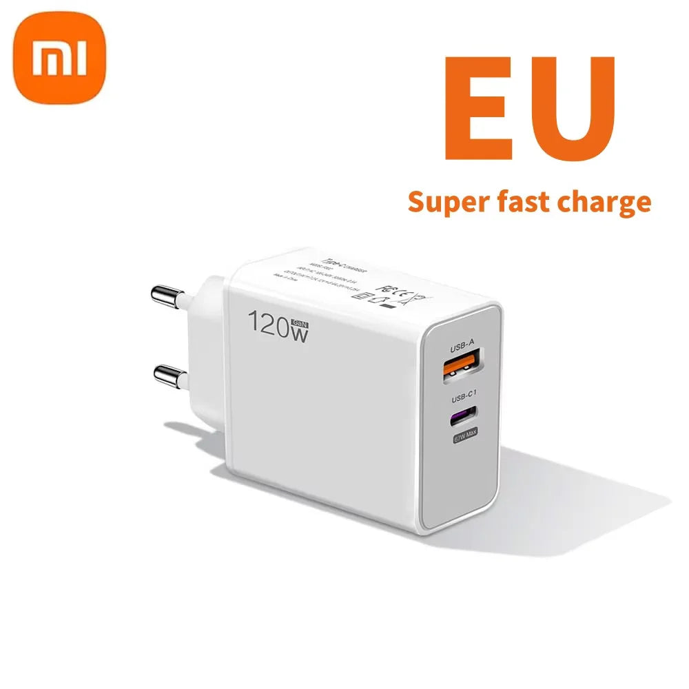 Xiaomi 120W Charger Turbo Fast Charging EU US UK Wall Hypercharge Adapter USB 6A Type C Cable For Xiaomi 13 12 11 Ultra Redmi