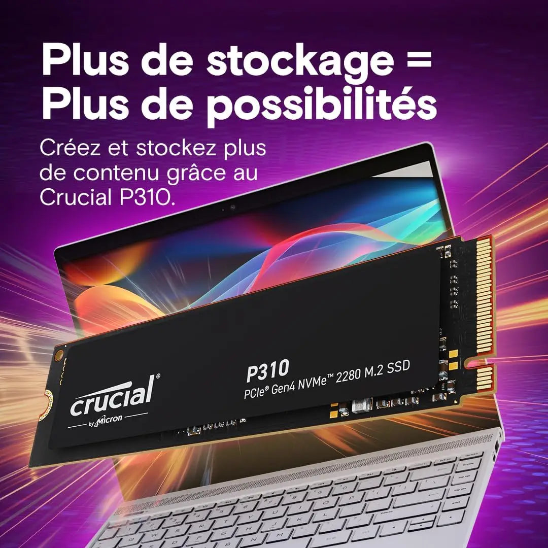 Crucial P310 1TB 2280 PCIe Gen4 3D NAND NVMe M.2 SSD Up to 7100 MB/s  Internal Solid State Drive