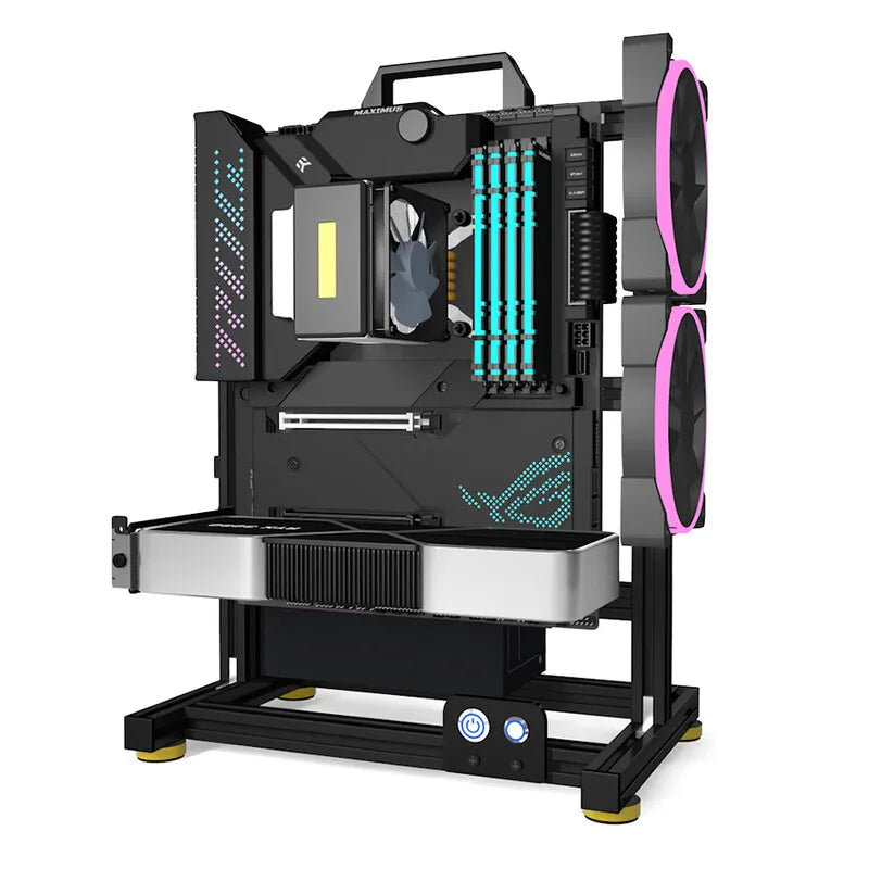 Open Bench pc case Table Customizable Aluminum Alloy Portable ITX MATX ATX Motherboard 240/360 Water Cooling PC Game Case